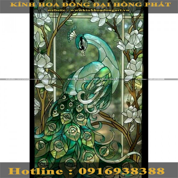Tranh kính hoa đồng - 002