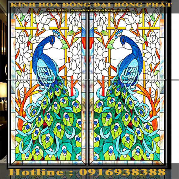 Tranh kính hoa đồng - 009