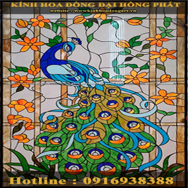Tranh kính hoa đồng - 011